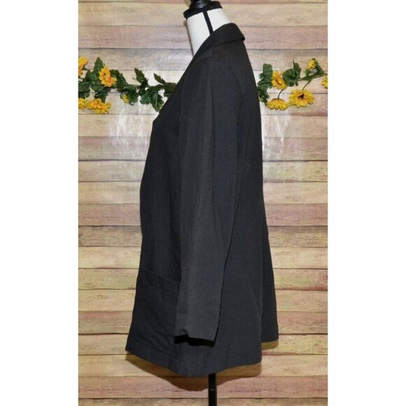 Vintage Sag Harbor Ladies Blazer Jacket Black Gold Button Collared Size 14 Retro - Picture 4 of 9